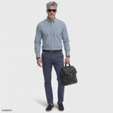 PERFORMANCE COMFORT PLAID BUTTON-DOWN SHIRT - LICHEN BLUE