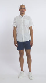 DOCKSIDE SHORT SLEEVE CHAMBRAY SHIRT - BRIGHT WHITE