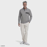 SNAP-NECK SWEATER FLEECE PULLOVER - ULTIMATE GRAY