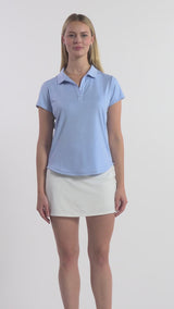 SIMONE SHORT SLEEVE POLO - POWDER BLUE