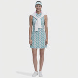 L’ACEY ZIP COURT PRINTED DRESS - ARUBA BLUE