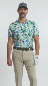 GOLF SWINGFLEX ELITE PRINTED POLO - BRIGHT WHITE