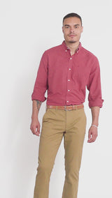 OXFORD LONG SLEEVE 
BUTTON DOWN SHIRT - VELVET MAROON