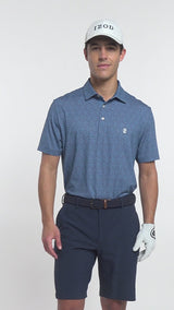GOLF SWINGFLEX ELITE PRINTED POLO - MOONLIGHT BLUE