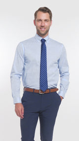 COOL FX BUTTON DOWN DRESS SHIRT SLIM - DELLA ROBBIA BLUE