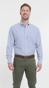 OXFORD LONG SLEEVE 
BUTTON DOWN SHIRT - TH COBALT