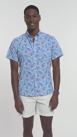 BREEZE 
SHORT SLEEVE BUTTON DOWN  - DELLA ROBBIA BLUE