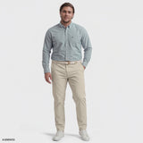 BIG & TALL PERFORMANCE COMFORT BUTTON-DOWN SHIRT - MEDITERRANEA