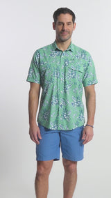 SUNSHIELD PERFORMANCE SHORT SLEEVE PRINTED SHIRT - WASABI
