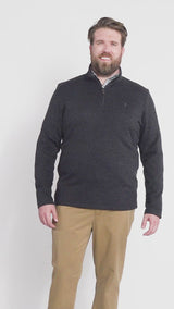 BIG & TALL THERMASOFT SWEATER FLEECE QUARTER ZIP - BLACK