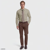 ROYAL TEXTURE BUTTON-DOWN DRESS SHIRT - BUTTERCREAM