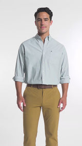PERFORMANCE COMFORT BUTTON-DOWN SHIRT - MEDITERRANEA