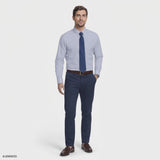 ROYAL TEXTURE L/S BUTTON-DOWN DRESS SHIRT - CHAMBRAY BLUE