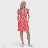SARA S/S PRINTED DRESS - SUGAR CORAL