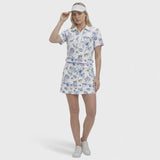 ALLY PRINTED S/S POLO - BRIGHT WHITE