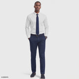 ROYAL TEXTURE BUTTON-DOWN DRESS SHIRT - BRILLIANT WHITE