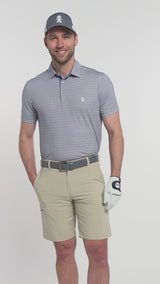 GOLF SWINGFLEX ELITE PRINTED POLO - MOONLIGHT BLUE