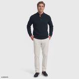 MARLED BUTTON MOCK-NECK SWEATER - NAVY BLAZER