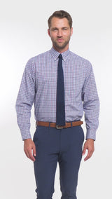 ALL OVER STRETCH BUTTON DOWN DRESS SHIRT - BIKING RED
