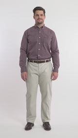 BIG & TALL PERFORMANCE COMFORT LONG SLEEVE BUTTON DOWN SHIRT- ROYALE