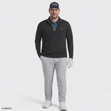 BIG & TALL GOLF SWINGFLEX MESH QUARTER-ZIP - CAVIAR
