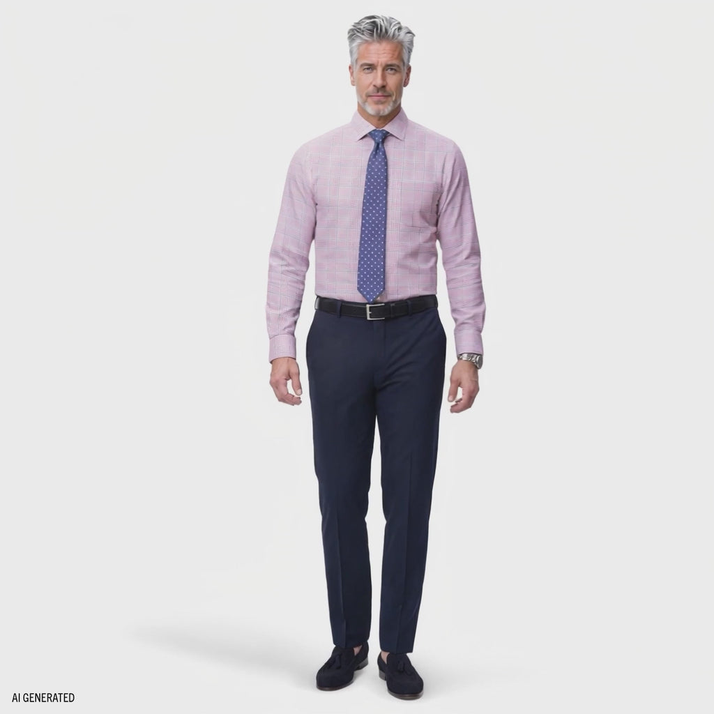 Izod Mens Dress Shirt All Over Stretch Long Sleeve Plaid Button Down Dress Shirt Purple 