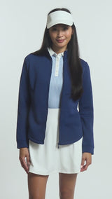 ALLY PERFORMANCE STRETCH COLLARED SLEEVELESS POLO - PLACID BLUE