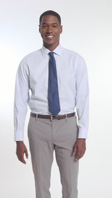 ROYAL TEXTURE BUTTON DOWN DRESS SHIRT - DELLA ROBBIA BLUE