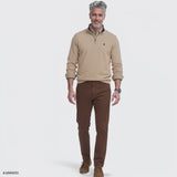 ADVANTAGE PERFORMANCE QUARTER ZIP FLEECE - CAMEL HTHR