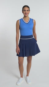 NAIOMY PLEATED SKORT - MEDIEVAL BLUE