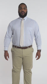 BIG & TALL ALL-OVER STRETCH BUTTON DOWN DRESS SHIRT - PAPAYA PUNCH