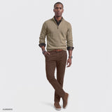 HERRINGBONE QUARTER-ZIP SWEATER - CROCKERY