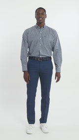 PERFORMANCE COMFORT LONG SLEEVE PLAID BUTTON DOWN SHIRT - BLACK