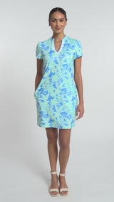 SARA PRINTED SHORT SLEEVE DRESS - LITTLE BOY BLUE