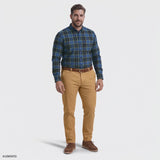 BIG & TALL STRATTON FLANNEL BUTTON-DOWN SHIRT - FOLIAGE GREEN