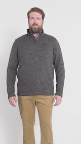 BIG & TALL THERMASOFT SWEATER FLEECE QUARTER ZIP - CARBON HTHR