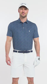 GOLF SWINGFLEX ELITE PRINTED POLO - NAVY BLAZER