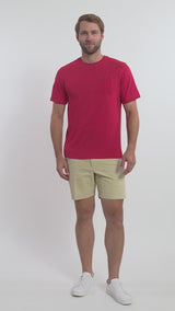 SALTWATER SOFT WASH POCKET TEE - GLOSSY RED