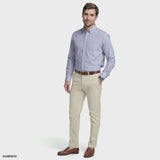 ALL-OVER STRETCH L/S PLAID BUTTON-DOWN DRESS SHIRT - DAHLIA PURPLE