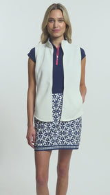 CASSIE ZIP-UP LIGHTWEIGHT VEST - BRIGHT WHITE