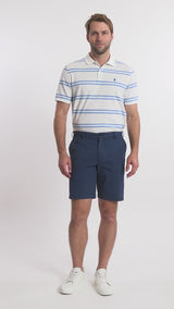SALTWATER 9.5" FLAT FRONT CHINO SHORT - CADET NAVY