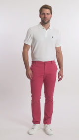 SALTWATER FLAT FRONT CHINO PANT - SALTWATER RED