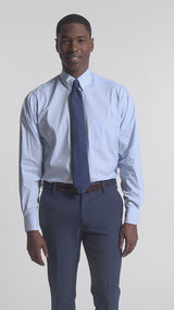 PINPOINT OXFORD BUTTON DOWN DRESS SHIRT - CORNFLOWER BLUE