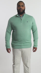 BIG & TALL PERFORMANCE COMFORT QUARTER ZIP - BERYL GREEN