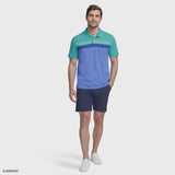 ADVANTAGE PERFORMANCE STRIPED POLO - BILLIARD
