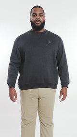 BIG & TALL ADVANTAGE PERFORMANCE CREWNECK FLEECE - BLACK