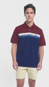 ADVANTAGE PERFORMANCE SHORT SLEEVE STRIPED POLO - VELVET MAROON