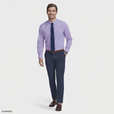 Izod Mens Dress Shirt All Over Stretch Long Sleeve Striped Button Down Dress Shirt Purple 