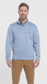 PERFORMANCE COMFORT STRIPED QUARTER ZIP - BLUE