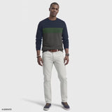 ADVANTAGE PERFORMANCE COLORBLOCK CREWNECK FLEECE - NAVY BLAZER